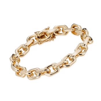 14 kt Anker Facet Guld armbånd, 18½ cm og 9,0 mm (tråd 3,0 mm)